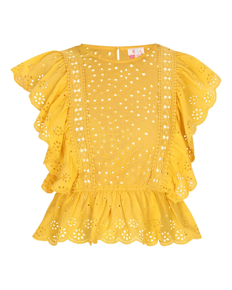 IZIA Bluse für Damen mit klassischem Schnitt - Gelb Gelb