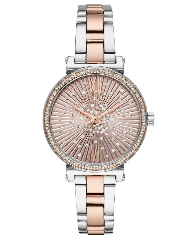 Michael Kors MK3972 Sofie Analog Gold Zifferblatt Damenuhr Silber