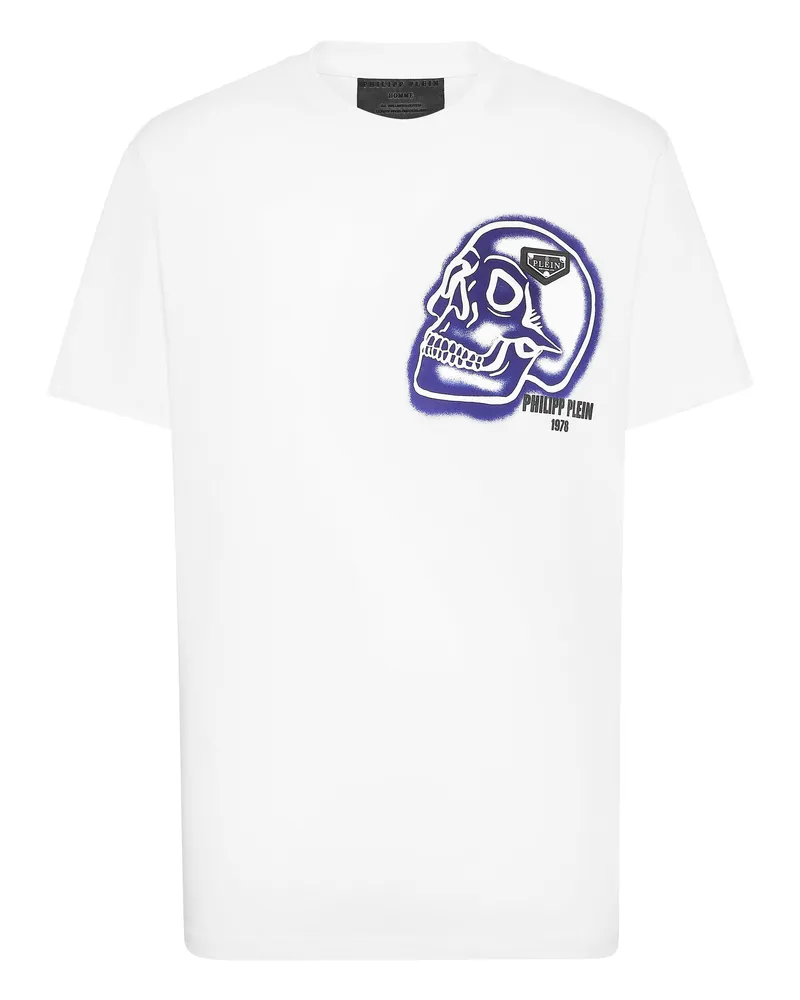 Philipp Plein Rundhals-T-Shirt Skull - Weiß Weiß