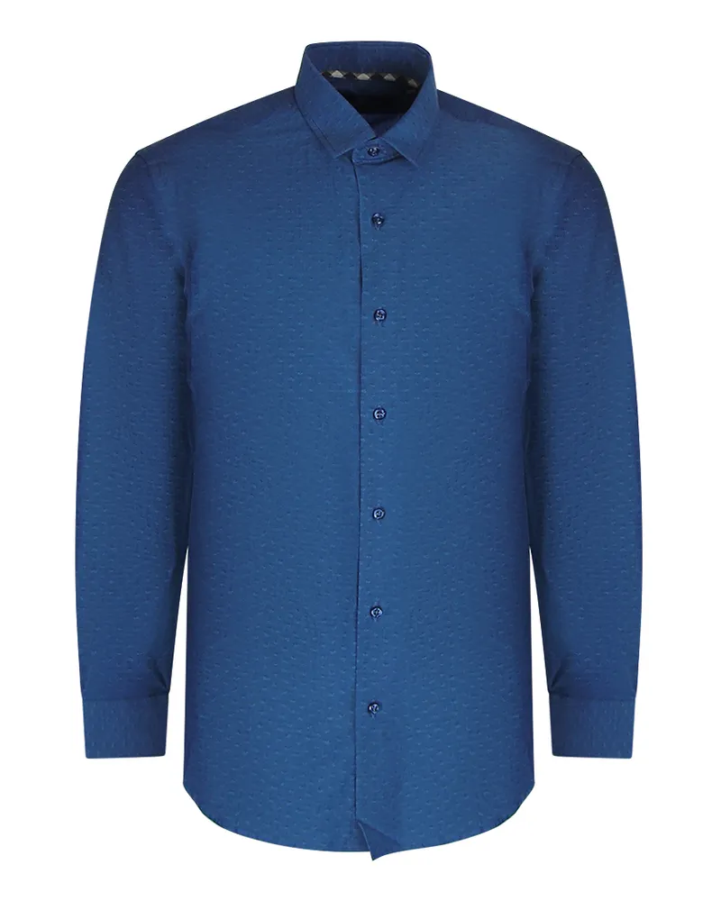 Aquascutum Blaues Langarmhemd mit Streifenmuster von Blau