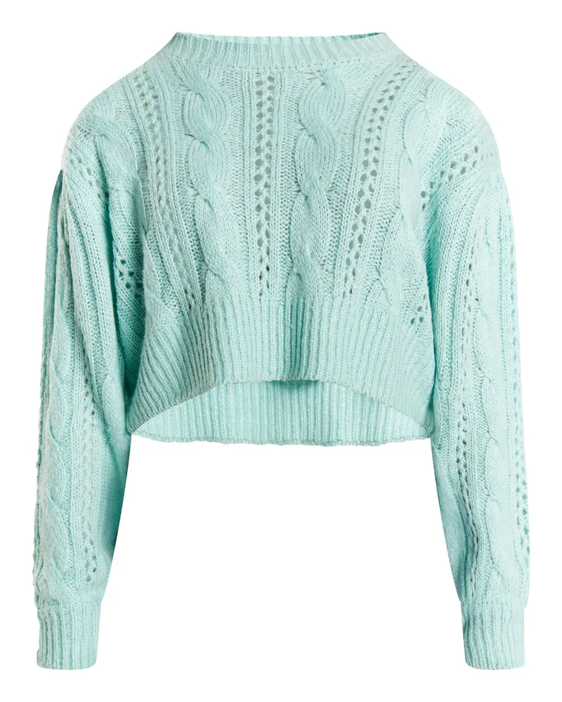 My Mo Kurzer Strickpullover Damen Aqua Türkis