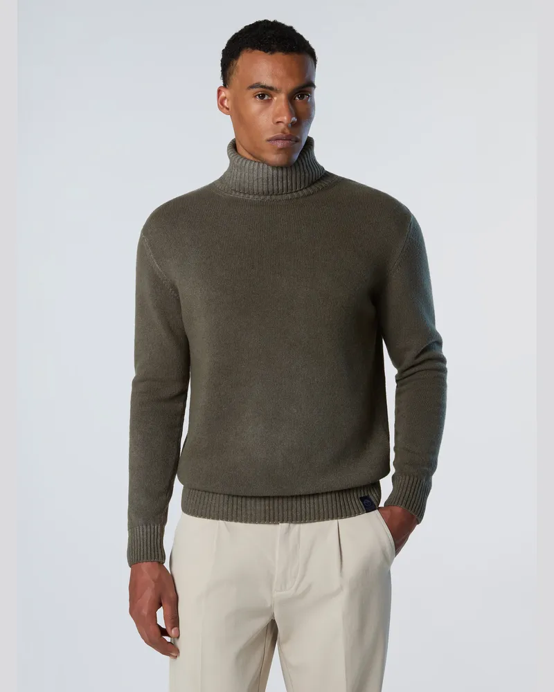 North Sails Pullover Verblasster Rollkragenpullover Waldgrün