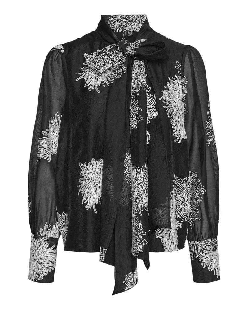 Vero Moda Dula" Bluse für Damen, Regulär, Puffärmel (Schwarz/Weiß Schwarz