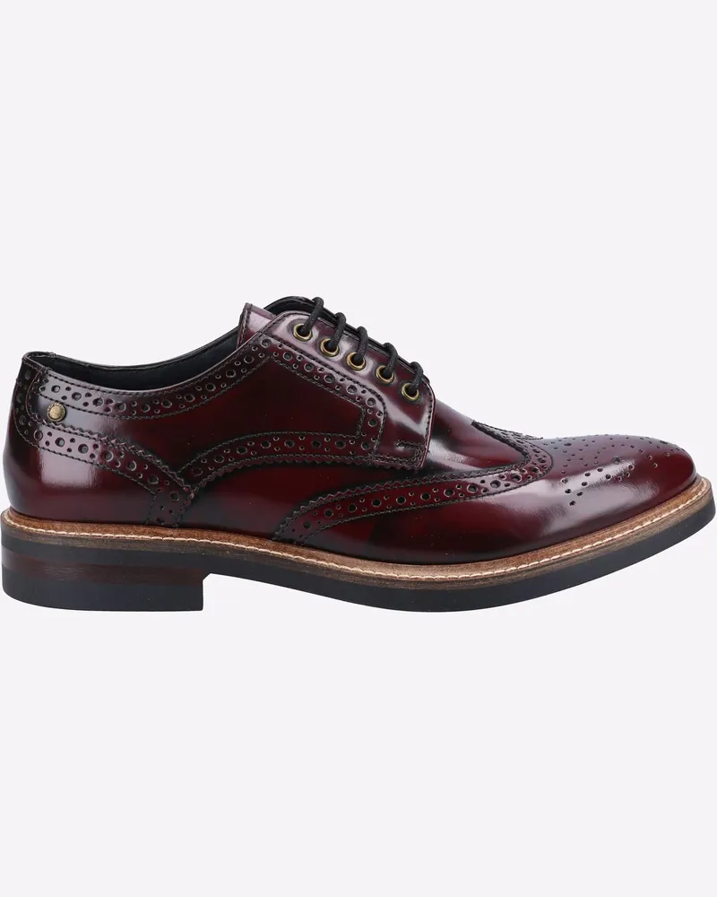 Base London Woburn Hi-Shine Brogue LEATHER Herren Bordeaux