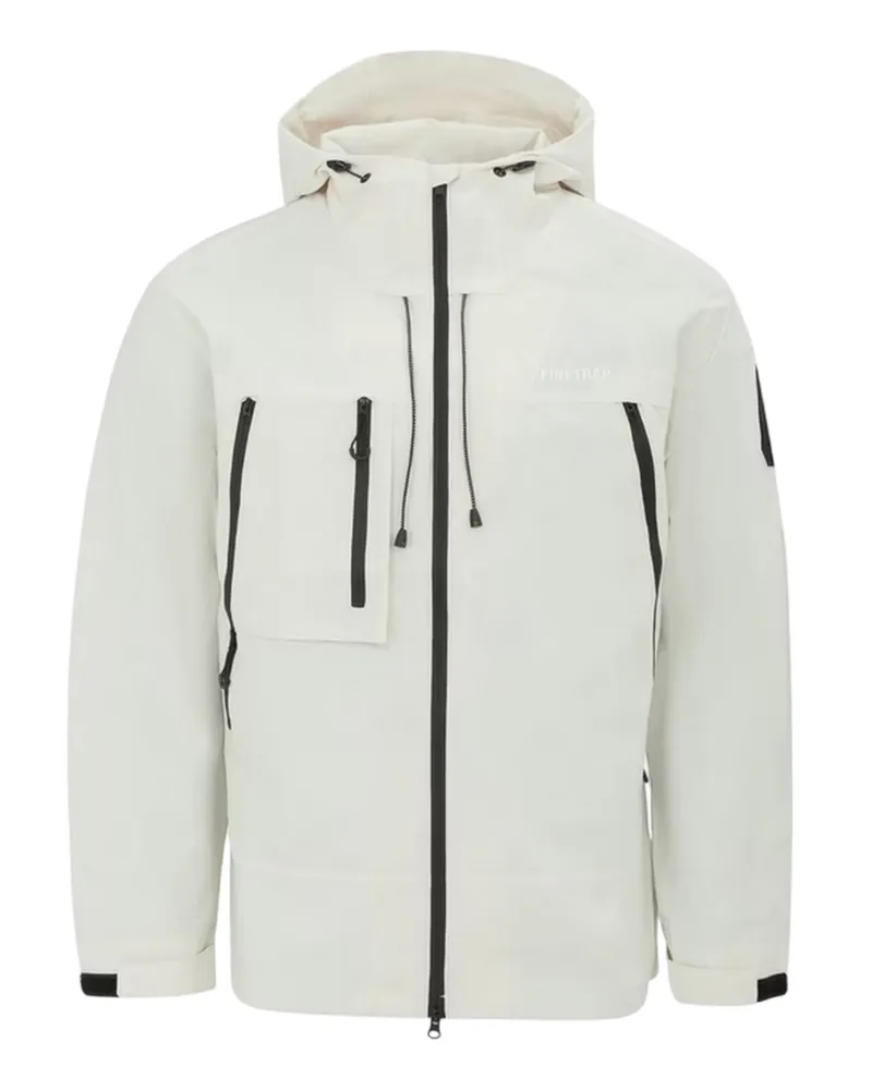 Firetrap Windjacke für Herren, mit Kapuze, winddicht (Weiß Weiß