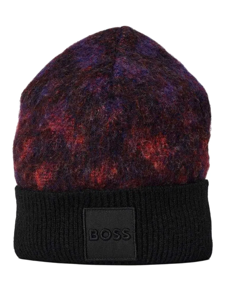 HUGO BOSS Miracolo" Mütze für Herren/Damen Unisex, gerippt (Schwarz Schwarz