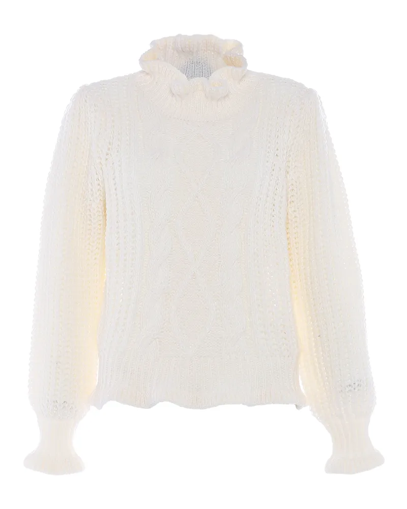 FAINA Strickpullover für Damen - Wollweiß Wollweiß
