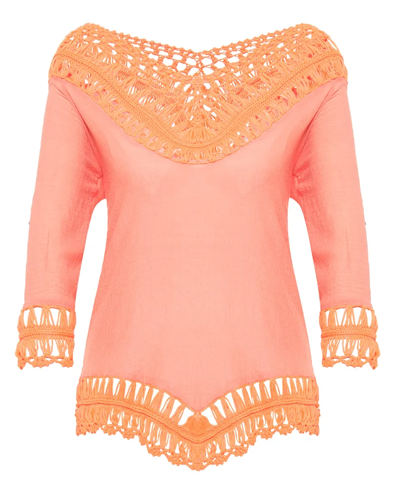 IZIA Tunique avec partie crochetée mahisha Orange