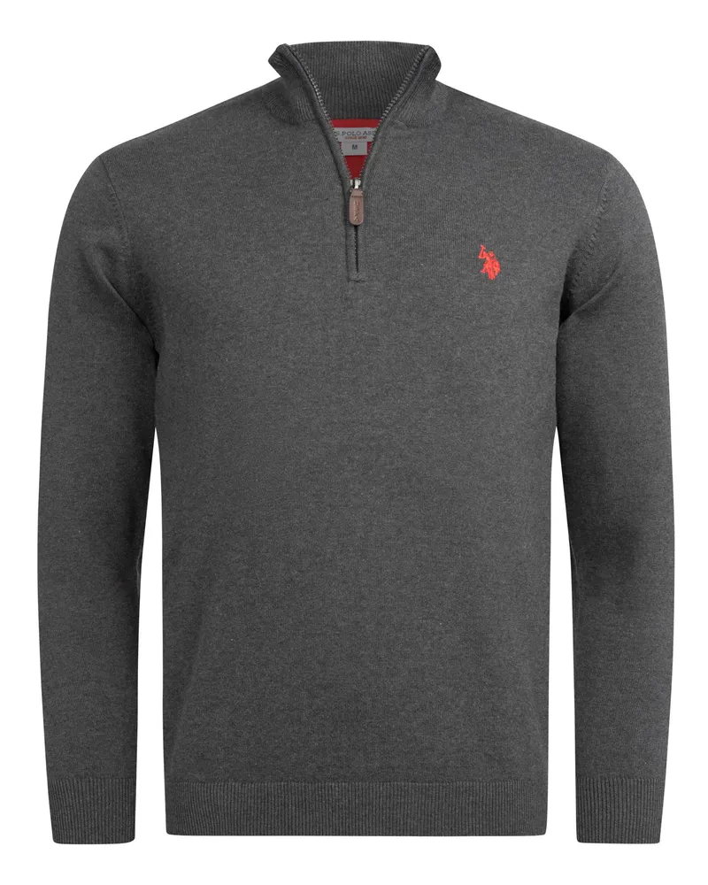 U.S. Polo Assn.  Half-Zip Strickpullover USKnooxx aus Baumwollmix für Herren - Grau Grau