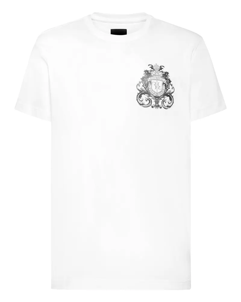 Billionaire T-Shirt Rundhalsausschnitt Ss Crest Barock Weiß