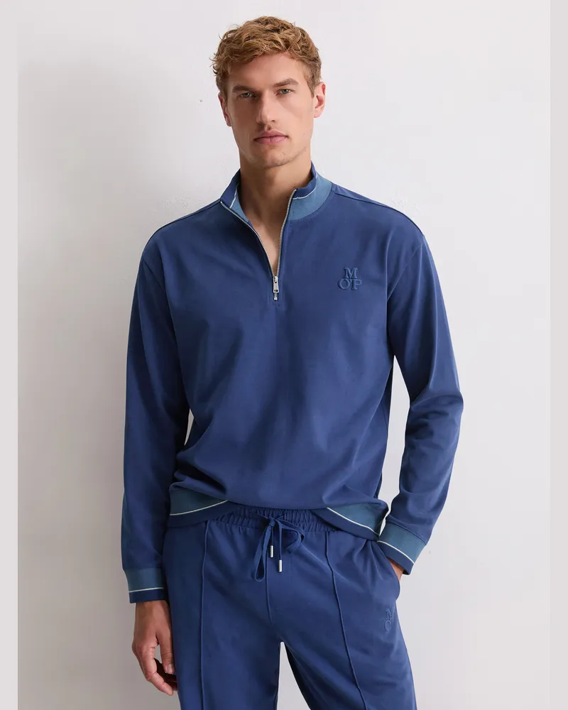 Marc O'Polo Kapuzenpullover Heavy Jersey Blau