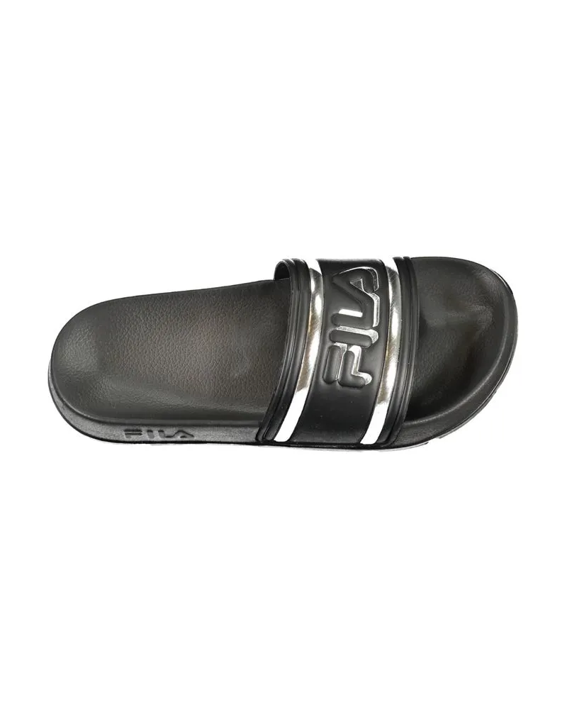 Fila Rutschsandalen mit Silberrand Schwarz