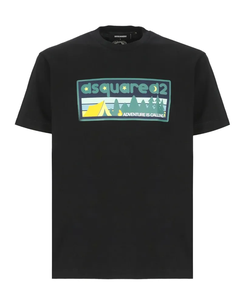 Dsquared2 Adventure Is Calling T-Shirt - Schwarz Schwarz