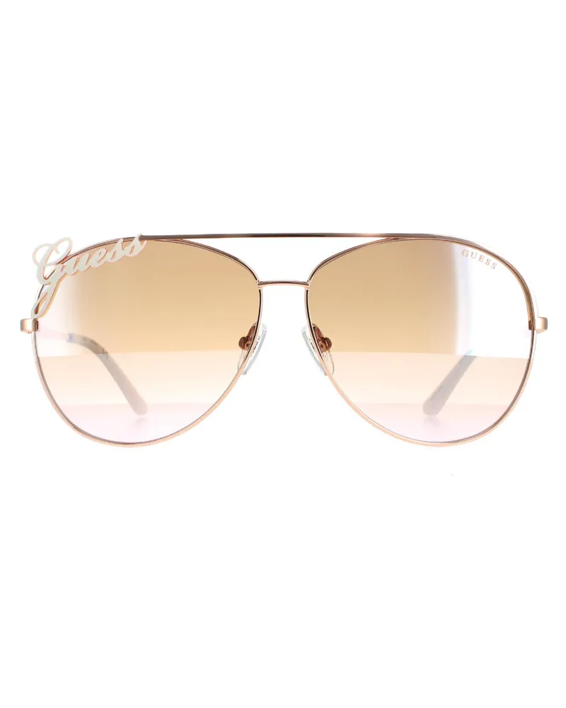 Guess lunettes de soleil Gu7739 28G Miroir brun en or rose brillant Gold