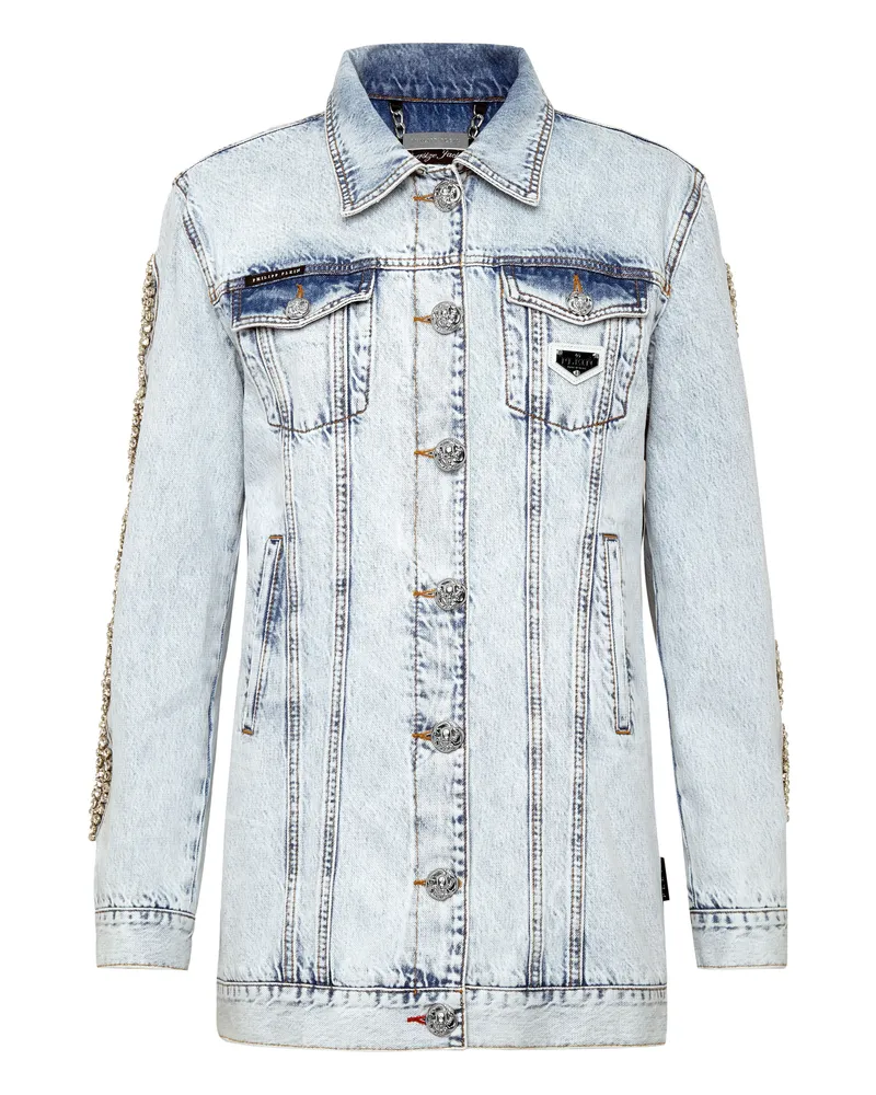 Philipp Plein Jeansjacke Hellblau