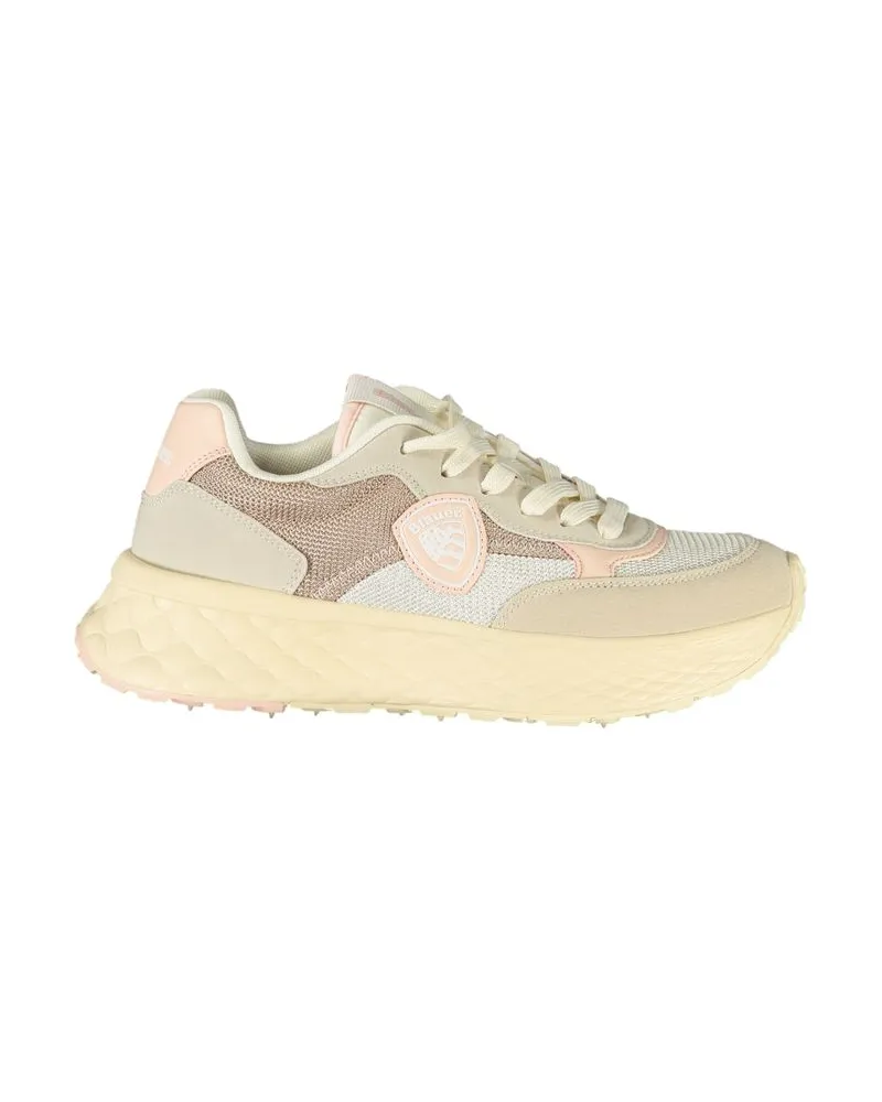 Blauer Beiger Polyurethan Damen Sneaker Beige