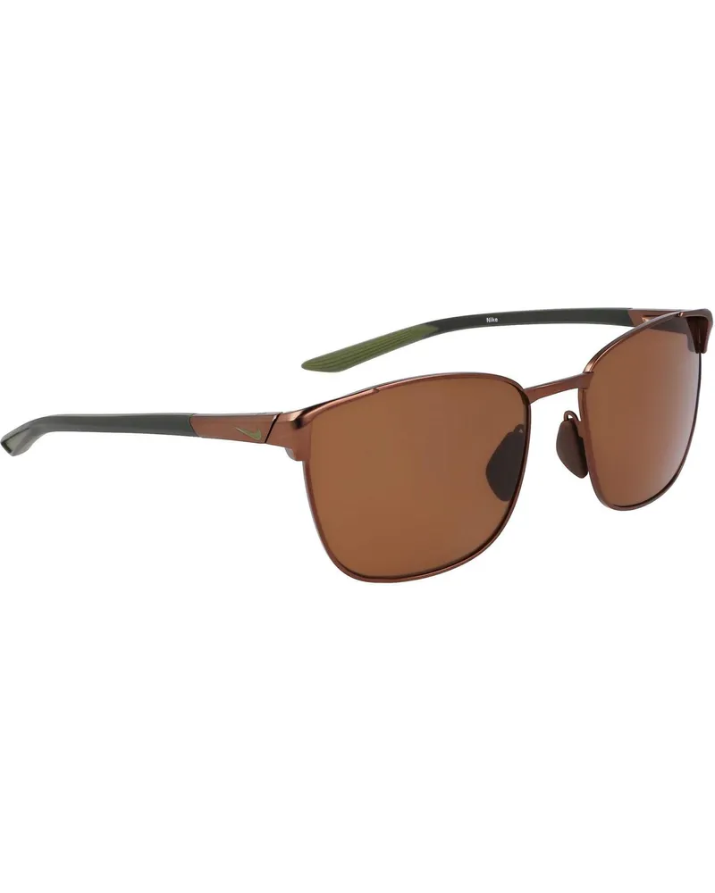 Nike Fusion" Quadratisch-Sonnenbrille, Metall (Walnussbraun/Braun Flachs