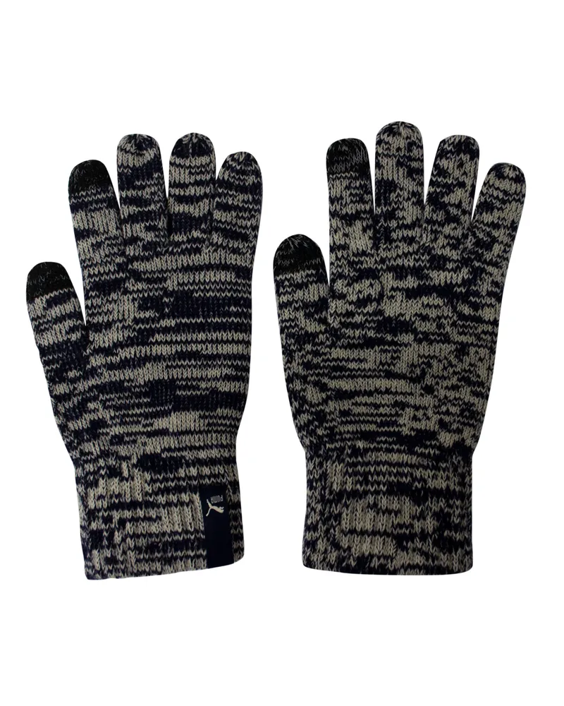 Puma Knit Blau-Graue Touchscreen-Unisex-Handschuhe Blau
