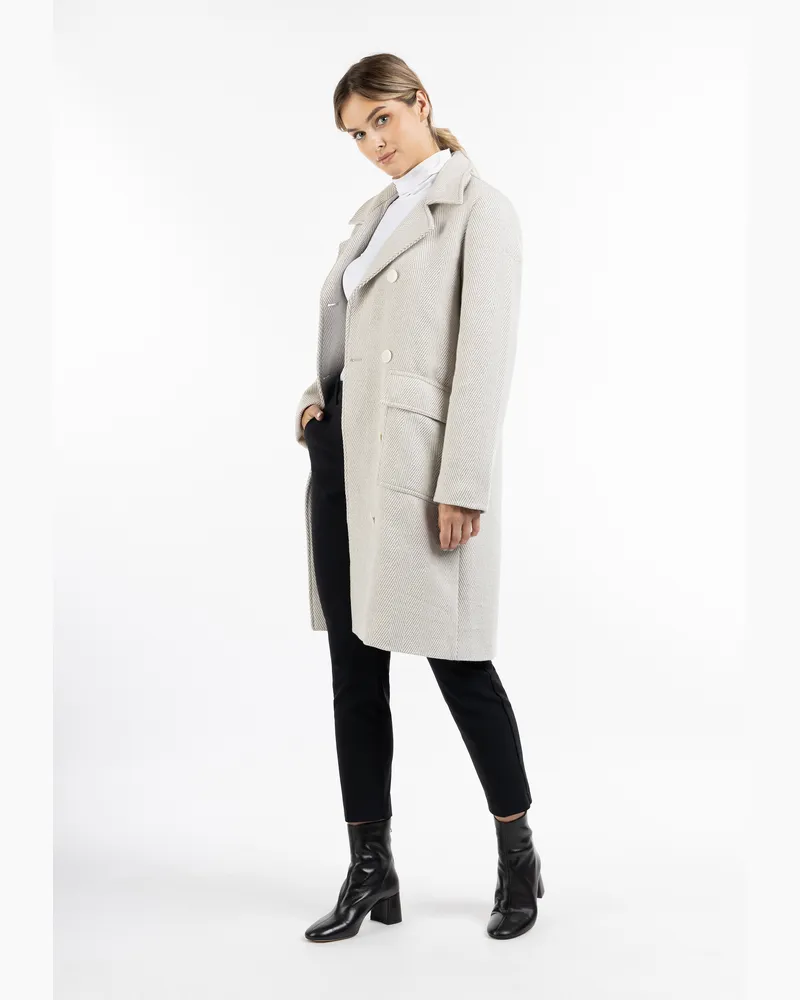 DreiMaster Fischgrat-Übergangsmantel Damen Fischgräten Beige Beige