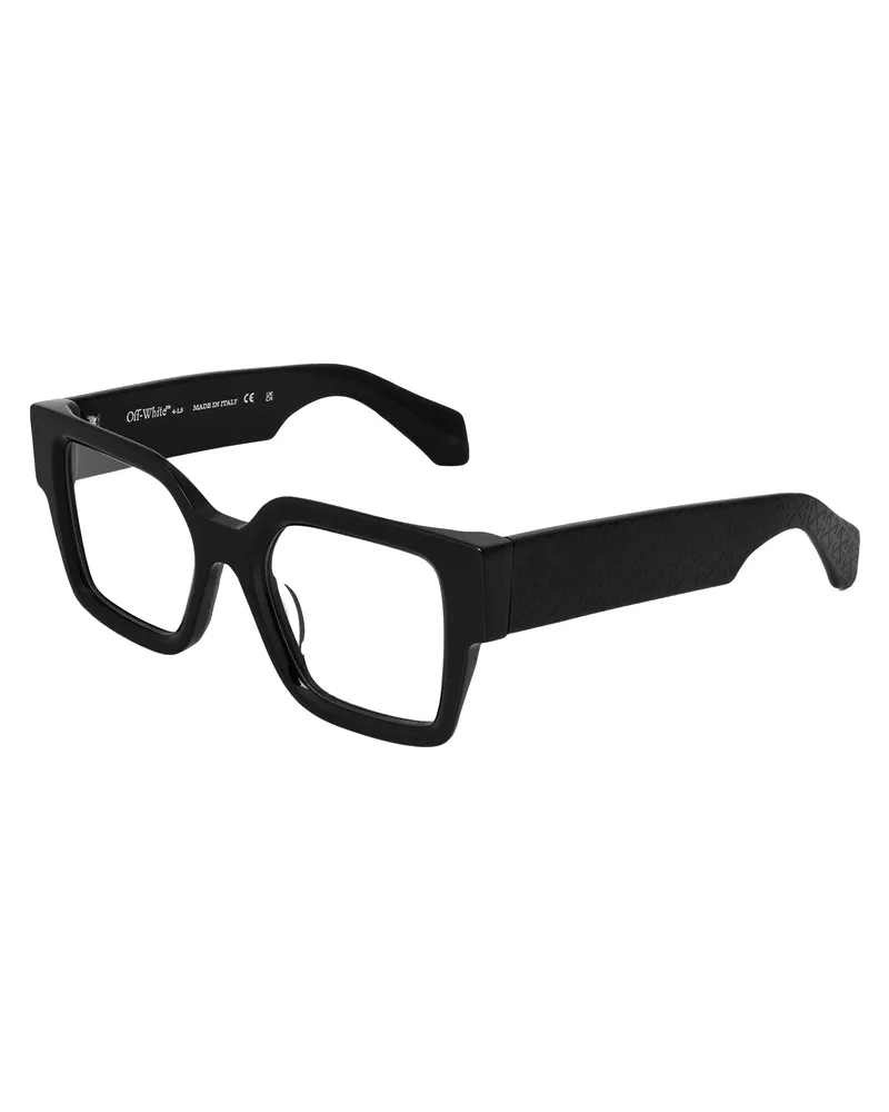 OFF-WHITE Off White - "Style 7r" Rechteckig-Sonnenbrille für Herren/Damen Unisex, Azetat (Schwarz Schwarz