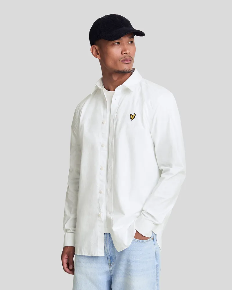 Lyle & Scott Langarm-Popelinehemd Weiß