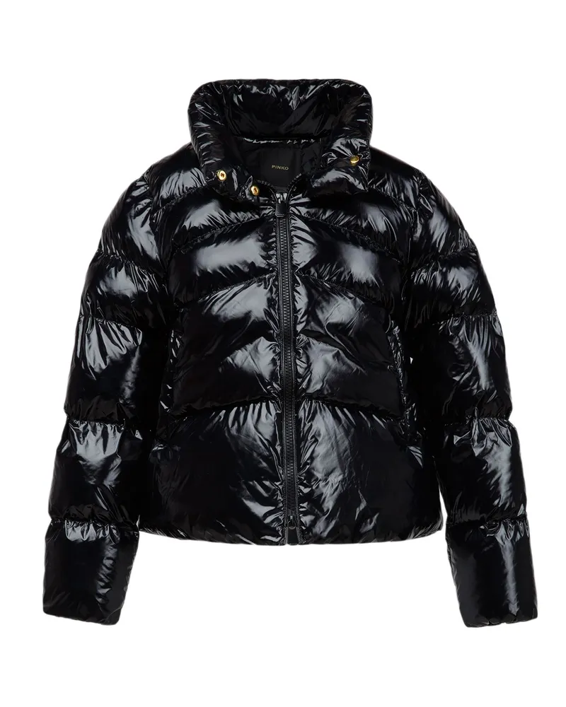 Pinko Mirco Caban Crystal Nylon Con Jacke - Schwarz Schwarz