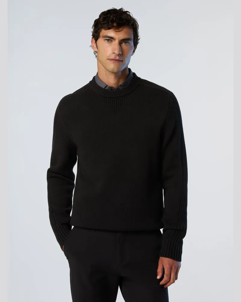 North Sails Pullover Rundhalsausschnitt mit Rippbündchen Schwarz