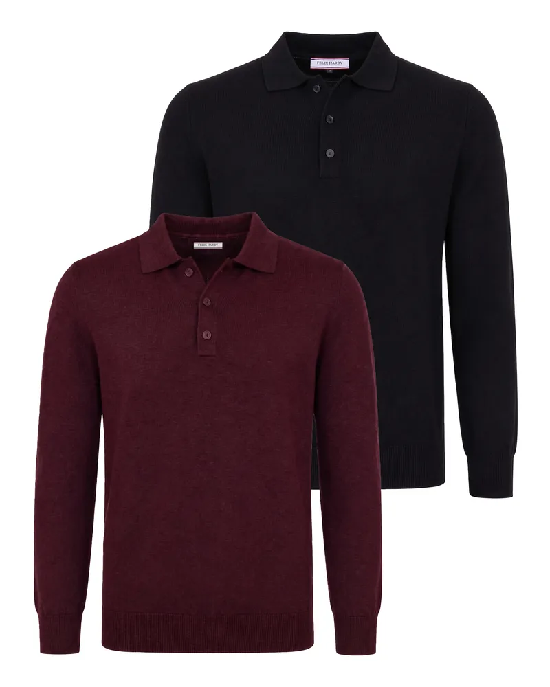 Felix Hardy Pullover 2Er-Pack Pullover Mit Polokragen Schwarz