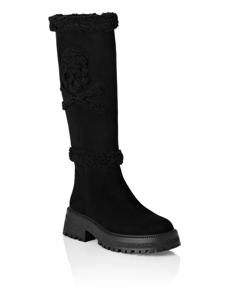 Philipp Plein Stiefel Skull Schwarz