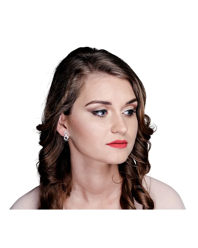 Orphelia Amber' Tropfenohrringe aus 925er Sterlingsilber für Damen - Silber/Rosé ZO-7092/1 Silber