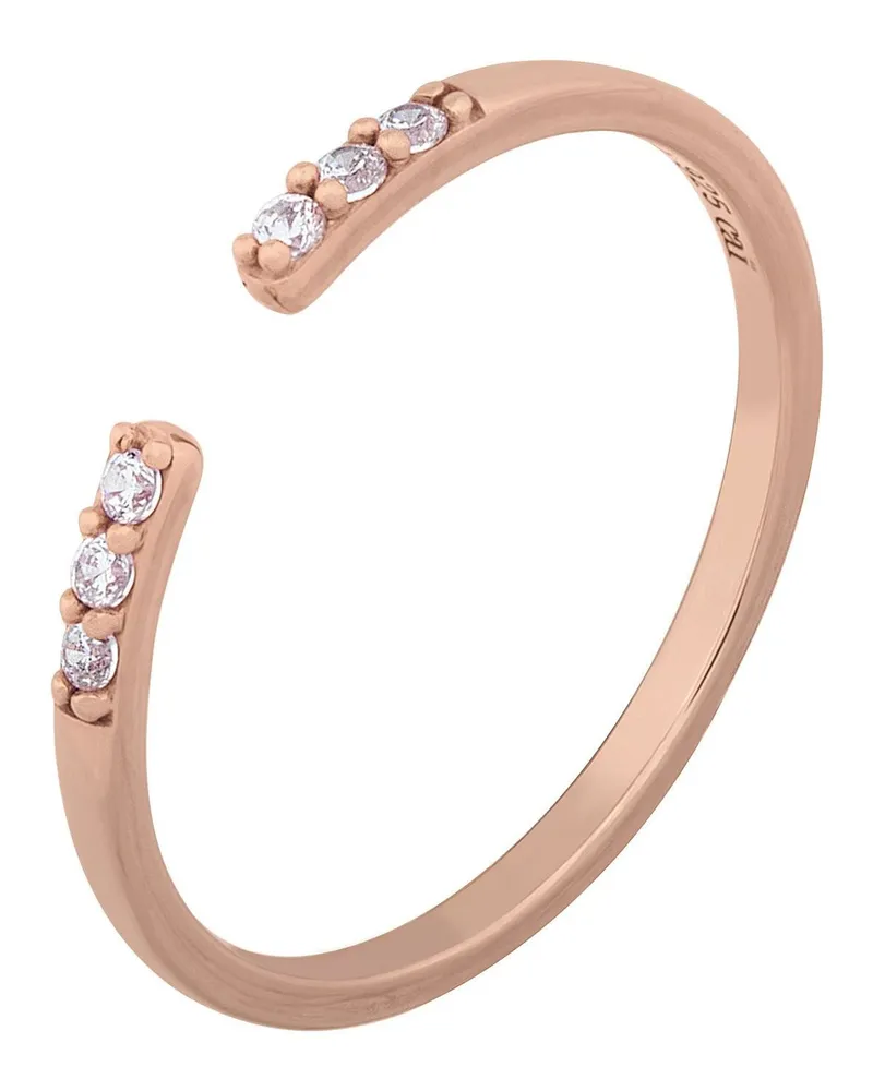 cai Ring 925/- Sterling Silber rosévergoldet offen Zirkonia Stacking Roségold