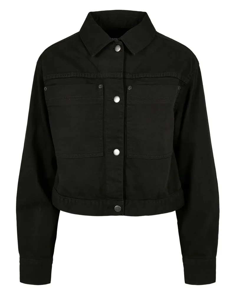 Urban Classics Jacke kurz geschnitten für Damen (Schwarz Schwarz