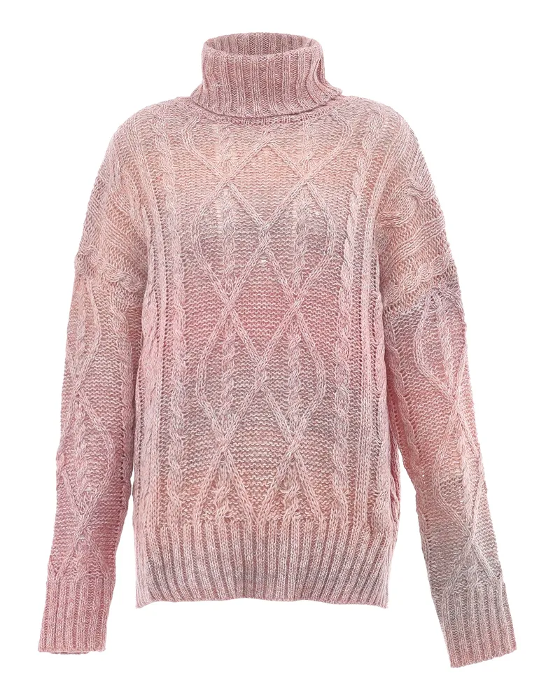 My Mo Rollkragenpullover Damen rosa gelb Rosé