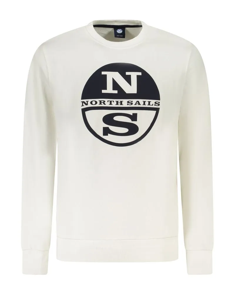 North Sails Weiße Baumwolle Herren Sweatshirt Weiß