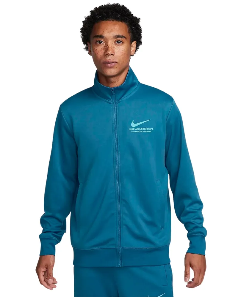 Nike Trainingsjacke mit Reißverschluss und Branding auf dem Rücken - Blau Blau