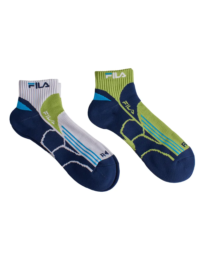 Fila Pack-2 Viertel-Laufsocken F2526 für Herren Blau
