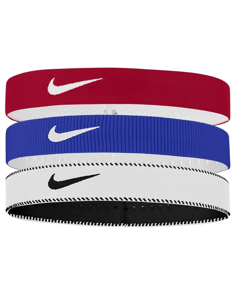 Nike Classic" Stirnband Breites Band(3er-Pack) (Rot/Blau/Weiß Rot