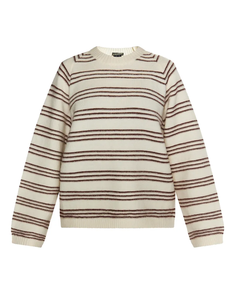 DreiMaster Strickpullover Damen Wollweiss Dunkelrot Wollweiß