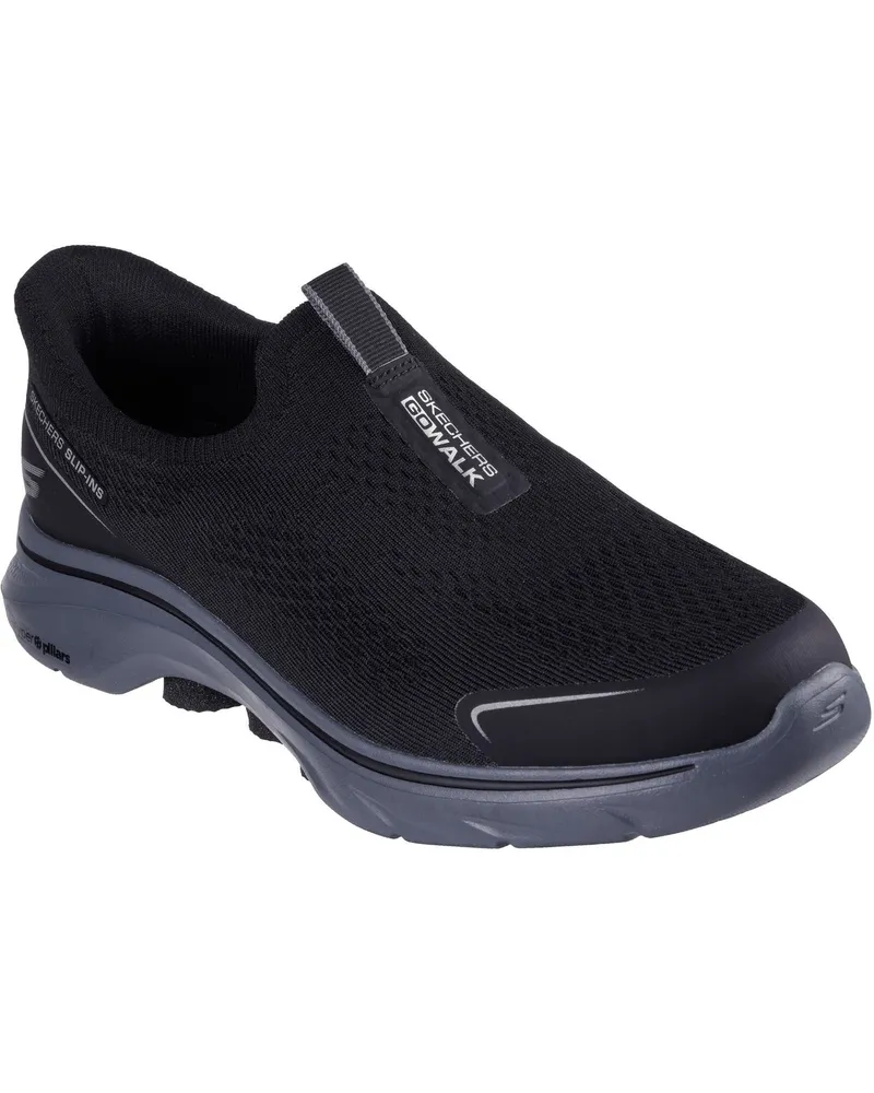 Skechers GO WALK 7 Easy On Evolution Textilsneaker für Herren - Schwarz/Anthrazit Schwarz