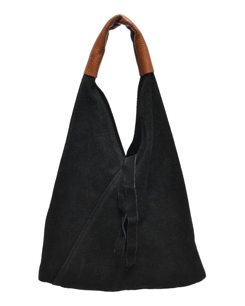 Anna Luchini Schwarz Rindsledertasche Schwarz