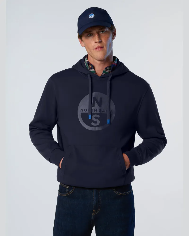North Sails Kapuzenpullover Mit Maxi-Logo-Print Marineblau