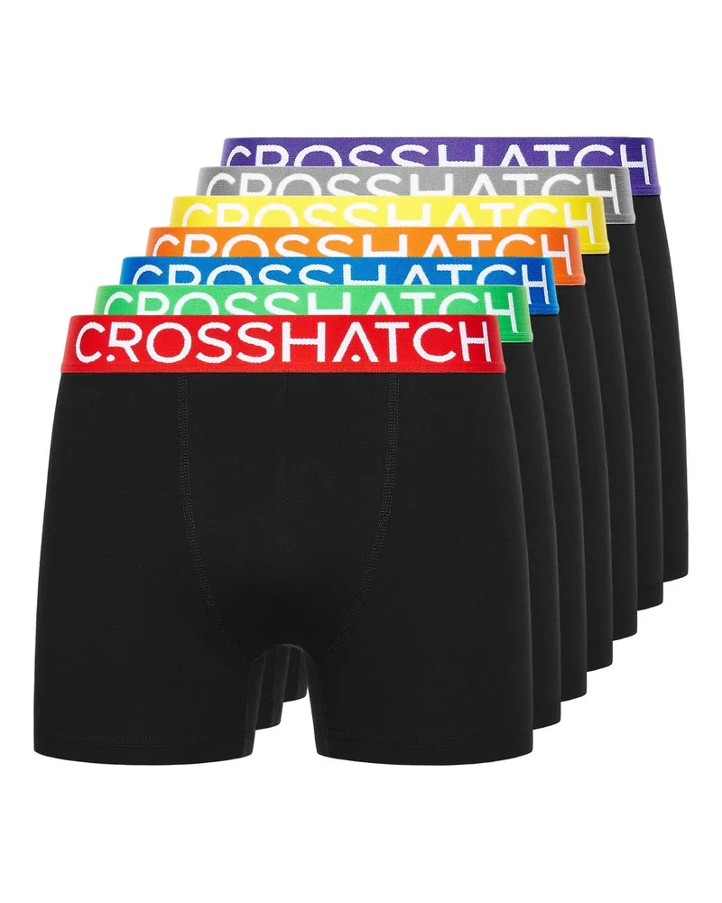 CrossHatch Septet" Boxershorts für Herren(7er-Pack) (Bunt Grün