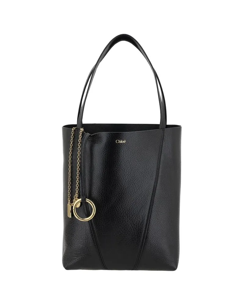 Chloé Schwarze Kalbsleder Bos Taurus Schultertasche Schwarz
