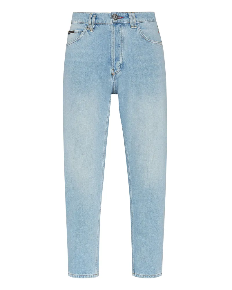 Philipp Plein Carrot-Fit-Jeans Iconic Plein Blau
