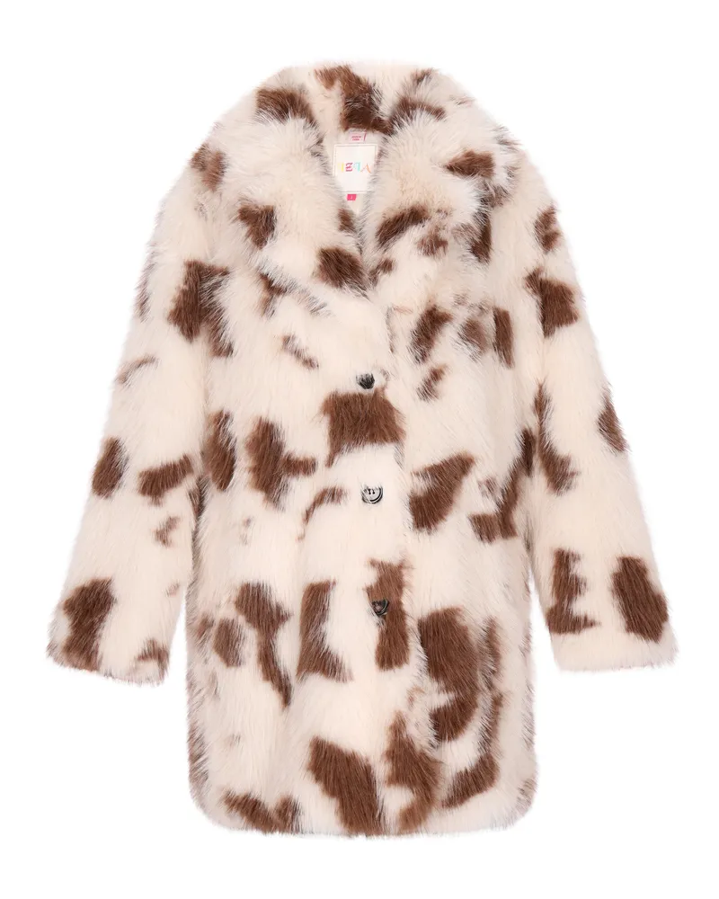 IZIA Mantel Damen Wollweiß braun Wollweiß
