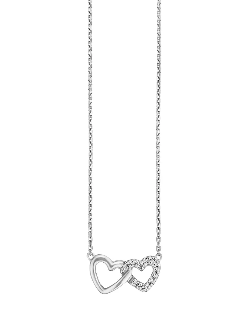 Julie Julsen Collier 925/- Sterling Silber rhodiniert  2 Herzen Silber