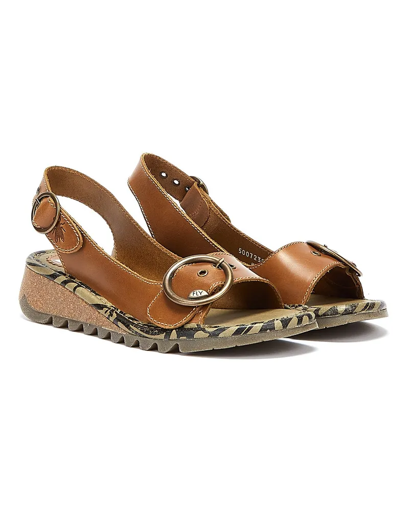 Fly London Tram723fly Damen Sandalen Kamel Braun