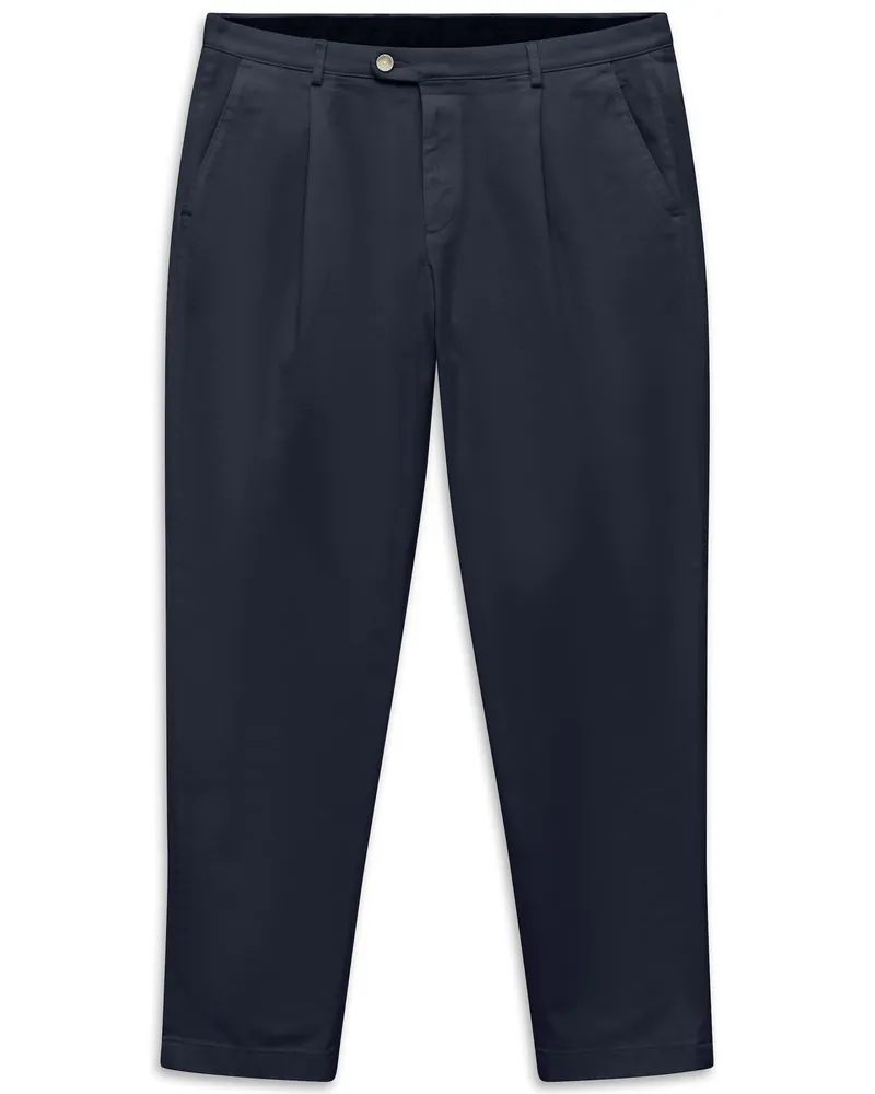 Bugatti Herren Bundfaltenhose aus Baumwoll-Stretch Marineblau