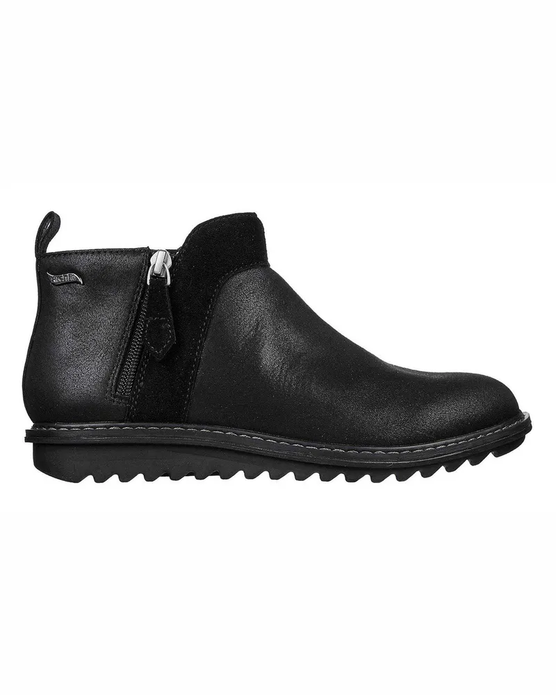 Skechers Stiefeletten für Damen, Wildleder, Passt über dem Spann (Schwarz Schwarz