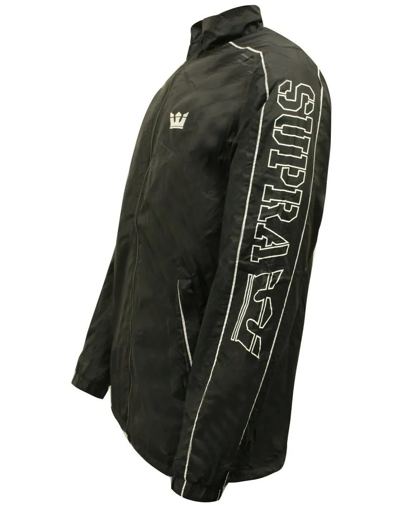 Supra Footwear Verdrahtete Herren Schwarze Windbreaker-Jacke Schwarz
